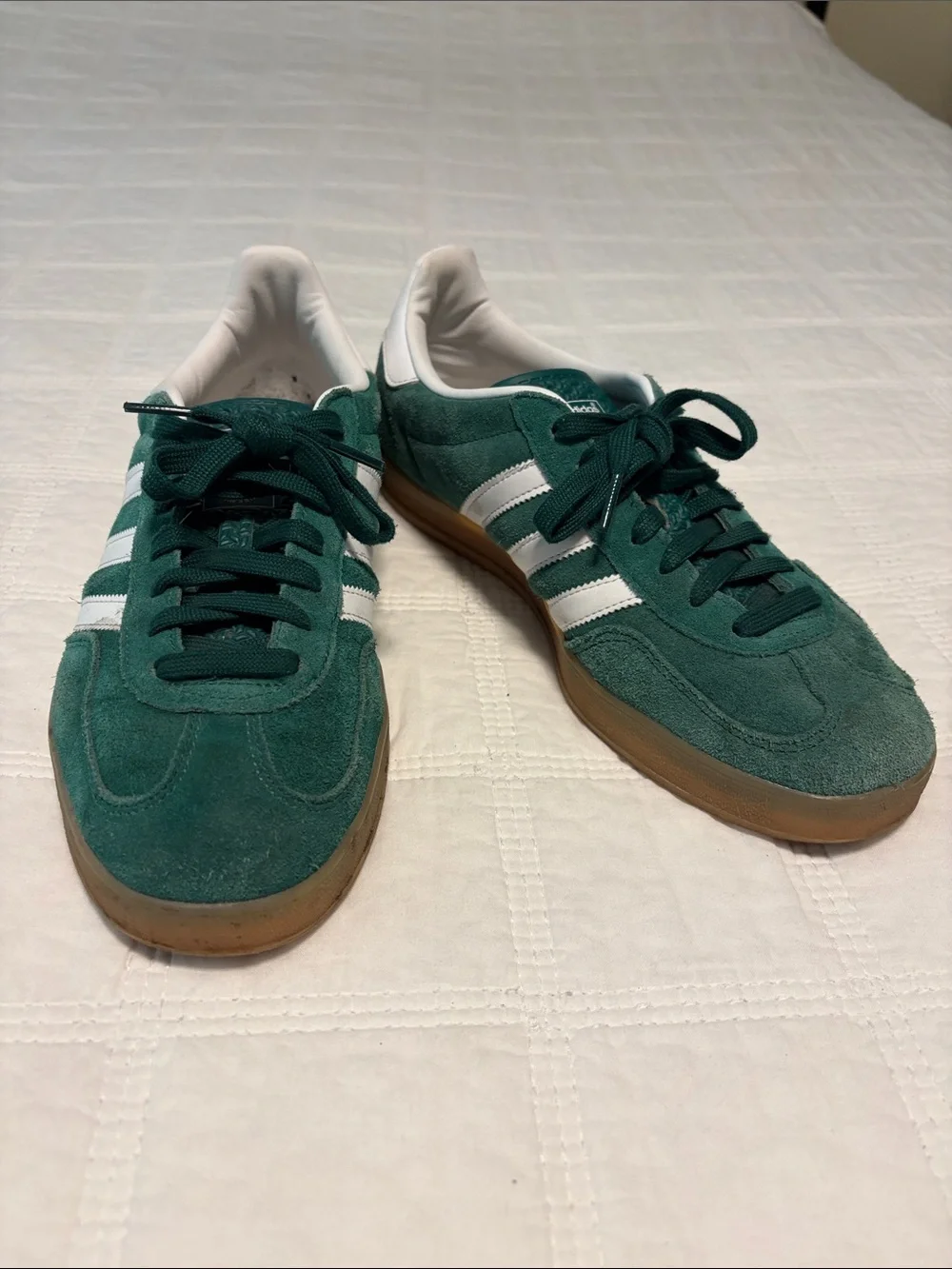 adidas Green Suede Men's Sneakers with White Stripes